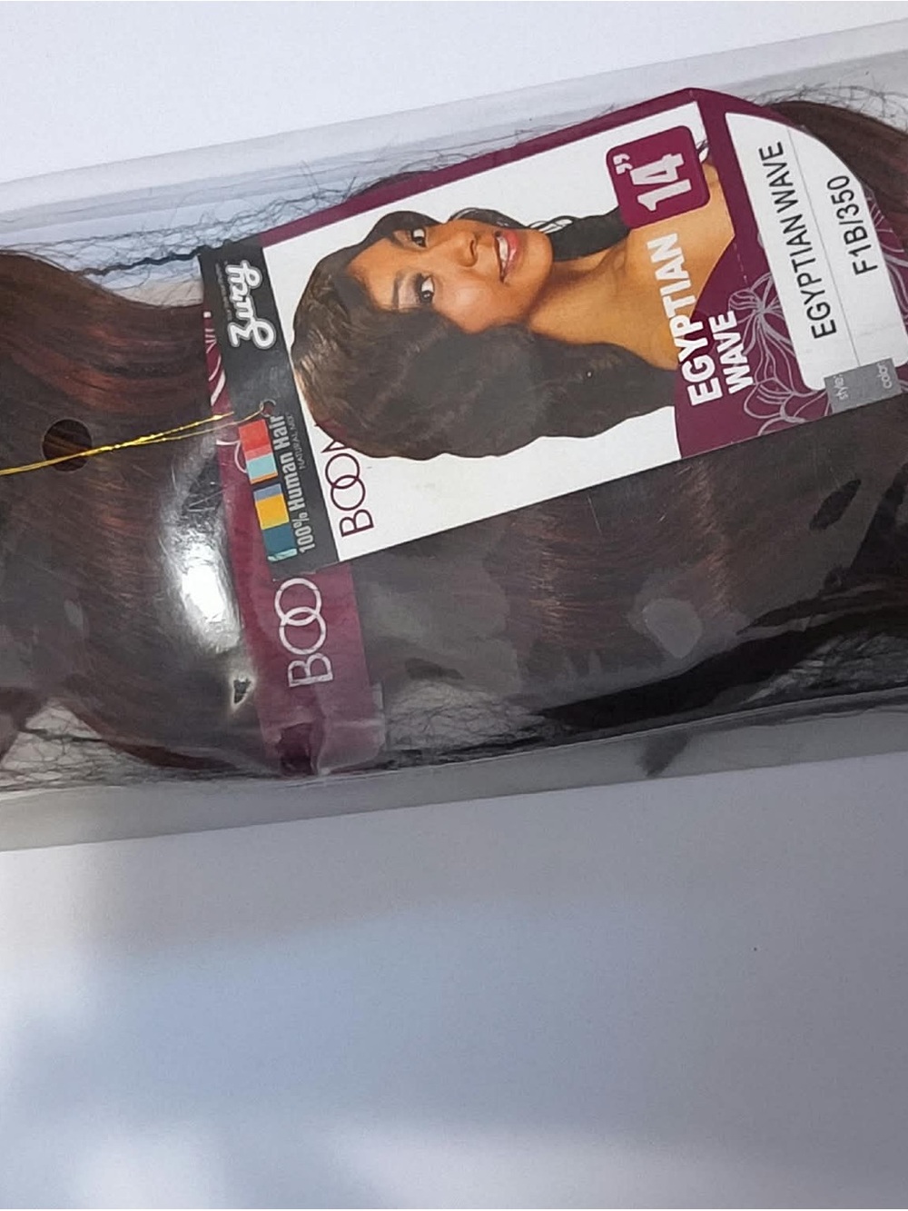 Egyptian Wave 14" Human Hair Weft - F1B/350 (Burgundy Brown)